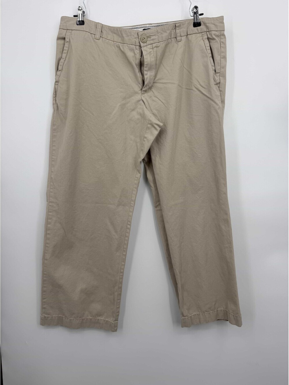 Gap Womens Khaki Ankle Chino Pants Tan Cotton Casual Straight Leg Size 16